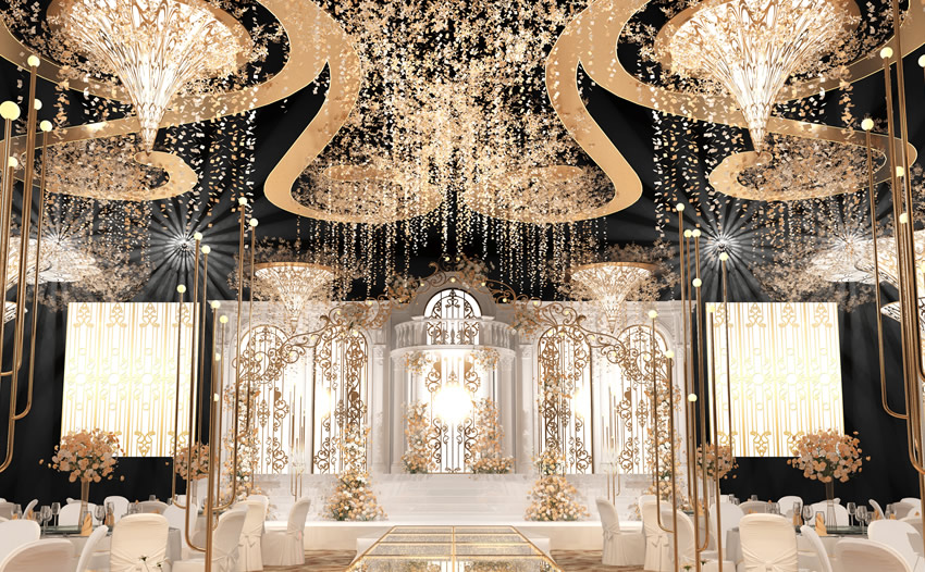 杭州花木兰喜事汇金色大厅效果展示